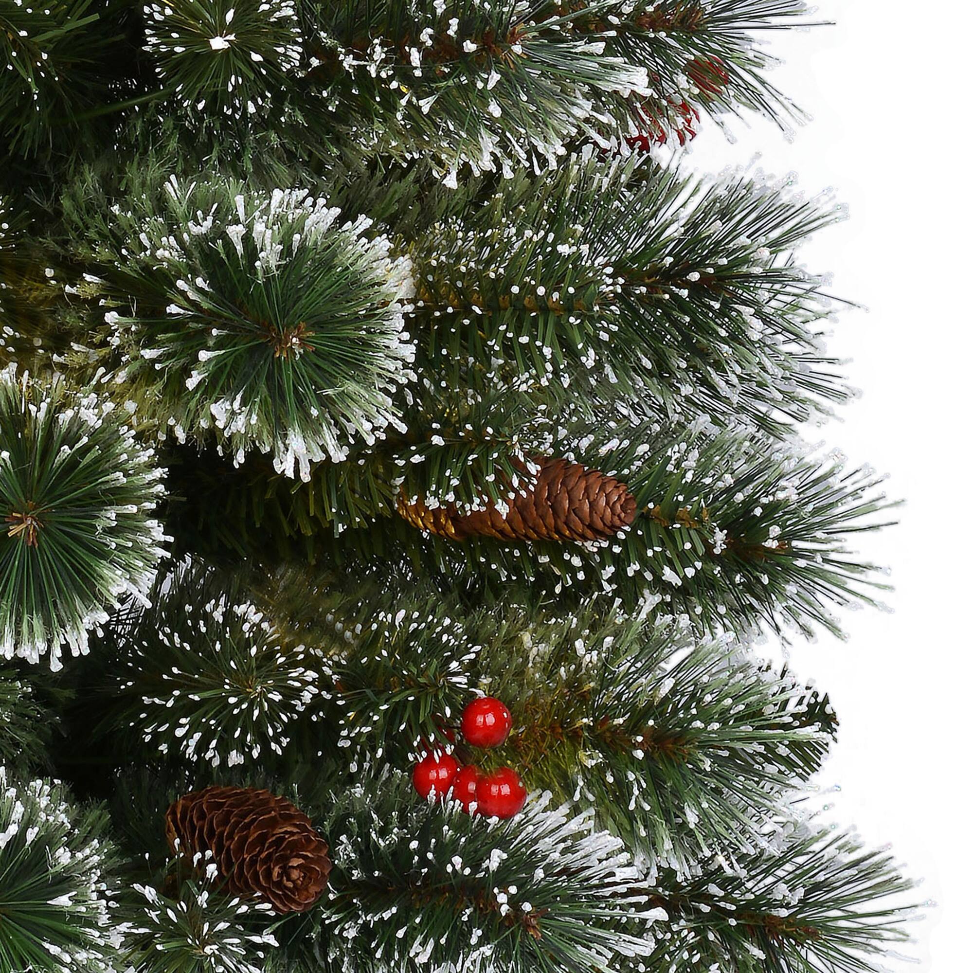 4.5ft. Pre-Lit Potted Pine Artificial Christmas Tree